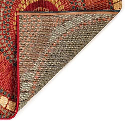 Liora Manne Marina Low Profile Durable Indoor/Outdoor Woven Rug- Circles Saffron 3'11" x 5'10" - Image 5