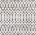 Eyely Moroccan Woven Square Rug 3X3 Cream/Black, Indoor Outdoor Rug by eyely