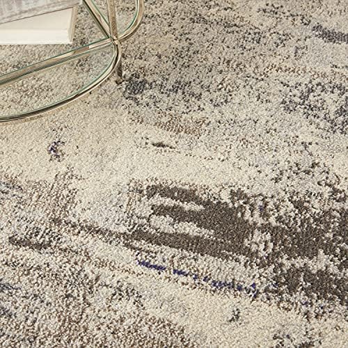 Nourison Celestial Modern Abstract Ivory/Grey 3'11" x 5'11" Area -Rug, Easy -Cleaning, Non Shedding, Bed Room, Living Room, Dining Room, Kitchen (4x6) - Image 3