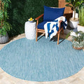 SAFAVIEH Courtyard Collection 4' Round Aqua/Grey CY8521 Indoor/ Outside Waterproof Easy cleansingPatio Backyard Mudroom Area Mat by Unknown