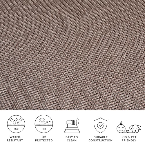 SAFAVIEH Washable Rug Outdoor Courtyard Collection - 5'3" x 7'7", Natural & Black, Non-Shedding & Easy to Clean, Ideal for Patio, Backyard, Mudroom (CY8521-37312) - Image 7
