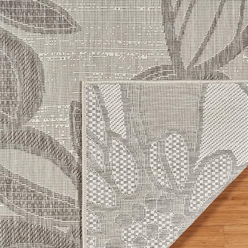 Gertmenian Indoor Outdoor Casual Area Rug - 6x9 Medium, Fade Resistant, Ideal for High Traffic in Living Room, Bedroom, Patio - Woodbury Floral, Gray, 28818 - Image 5