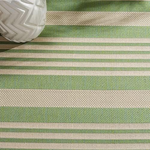 SAFAVIEH Washable Rug Outdoor Courtyard Collection - 5'3" Square, Green & Beige, Non-Shedding & Easy Cleaning, Ideal for Patio, Backyard, Mudroom (CY6062-244) - Image 7