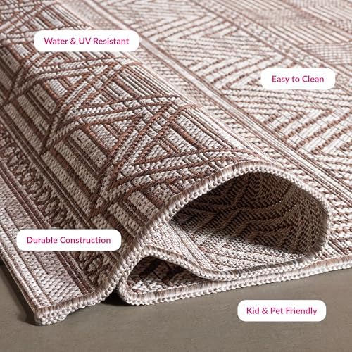 SAFAVIEH Washable Rug Outdoor Courtyard Collection - 2'3" x 8' Runner, Grey & Brown, Non-Shedding & Easy Cleaning, Ideal for Patio, Entryway, Mudroom, Hallway, Kitchen (CY8196-36312) - Image 6