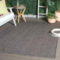 SAFAVIEH Courtyard Collection 4' x 5'7" Black/Beige CY8521 Indoor/ Outdoor Waterproof Easy Cleaning Patio Backyard Mudroom Accent Rug by Unknown