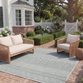 SAFAVIEH Washable Rug Outdoor Courtyard Collection - 6'7" Square, Ivory & Turquoise, Non-Shedding & Easy Cleaning, Ideal for Patio, Backyard, Mudroom (CY8196-53512) by Unknown