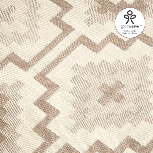 Fab Habitat Boho Vintage Tribal Outdoor Rug - Waterproof, Crease-Free Fade Resistant, Reversible - Recycled Plastic - Patio Porch Balcony Deck Yard Garden - Lhasa Mocha - 4x6 ft - Image 6
