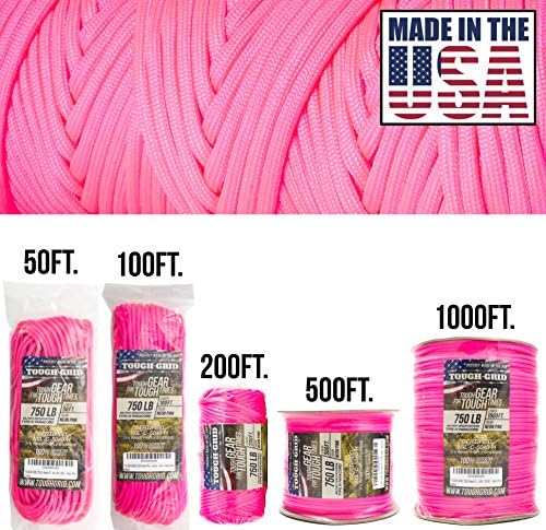 TOUGH-GRID 750 Paracord, 100% Nylon, Made in USA, Type IV Mil-Spec Cord - Image 2
