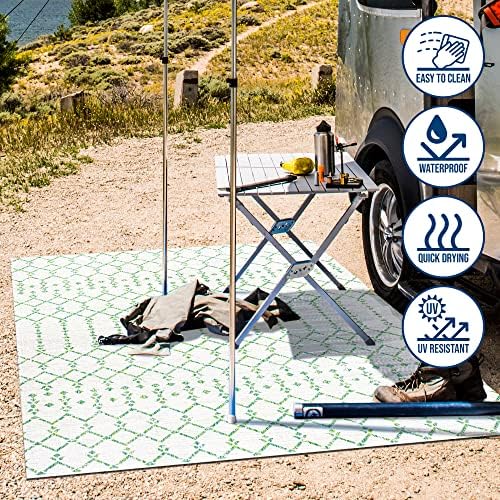 Eyely Moroccan Woven Runner Rug 2X8 Green/Ivory, Indoor Outdoor Rug - Image 6