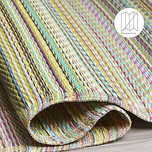 Fab Habitat Outdoor Rug - Waterproof, Fade Resistant, Crease-Free - Premium Recycled Plastic - Striped - Porch, Deck, Balcony, Mudroom, Laundry Room, Patio - Cancun - Candy - 2.5 x 8 ft Runner - Image 5