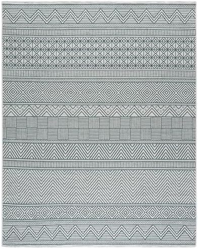 SAFAVIEH Washable Rug Outdoor Courtyard Collection - 8' x 10', Ivory & Turquoise, Non-Shedding & Easy Cleaning, Ideal for Patio, Backyard, Mudroom, DIning Space (CY8196-53512) - Image 2