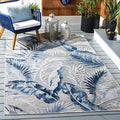 SAFAVIEH Washable Rug Outdoor Cabana Collection - 6'5" Square, Grey & Navy, Non-Shedding & Easy to Clean, Ideal for Patio, Backyard, Mudroom (CBN452N) by SAFAVIEH