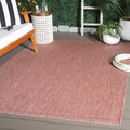 SAFAVIEH Courtyard Collection 4' x 5'7" Red/Beige CY8521 Indoor/ Outdoor Waterproof Easy Cleaning Patio Backyard Mudroom Accent Rug by Unknown