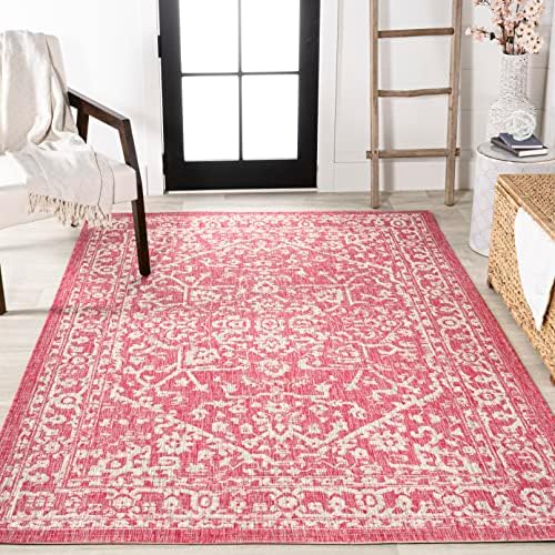 Eyely Filigree Weave Runner Rug 2X10 Taupe/Espresso, Indoor Outdoor Rug - Image 5