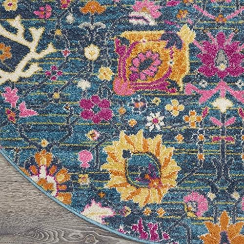Nourison Home Passion Denim 5' x Round Area Rug - Easy Clean, Non Shedding, Bed Room, Living Room, Dining Room, Kitchen (5' x Round) - Image 4