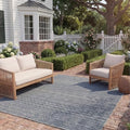 SAFAVIEH Courtyard Collection 8' x 10' Grey/Navy CY8196 Indoor/ Outdoor Waterproof Easy Cleaning Patio Backyard Mudroom Area Rug by Unknown
