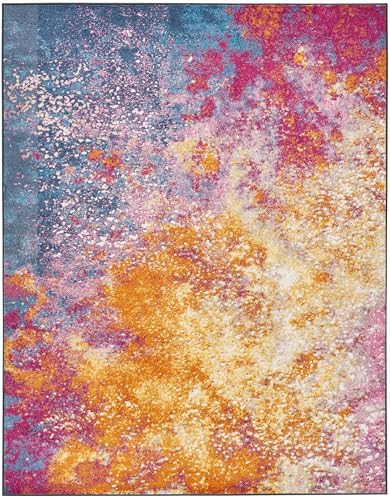 Nourison Home Passion Sunburst 6' x 9' Area Rug - Easy Clean, Non Shedding, Bed Room, Living Room, Dining Room, Kitchen (6' x 9') - Image 5
