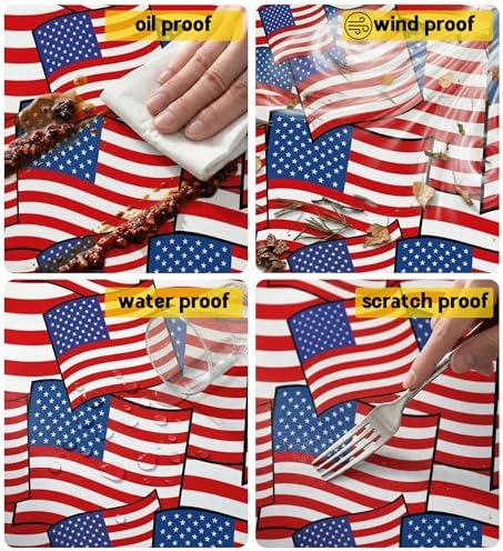 Picnic Table Cover with Bench Covers Waterproof Rectangle Tablecloth Camping Essentials Supplies Rv Travel Must Haves Gear Accessories Fitted Table Cloth Outdoor Road Trip Camper Gifts American Flag - Image 3