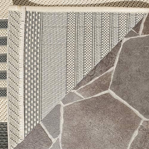SAFAVIEH Courtyard Outdoor Area Rug 6'7"x9'6", Grey & Bone CY6062-236 - Image 5