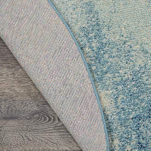 Nourison Home Passion Navy/Light Blue 8' x Round Area-Rug, Modern, Abstract, Easy-Cleaning, Non Shedding, Bed Room, Living Room, Dining Room, Kitchen, (8' Round) - Image 5