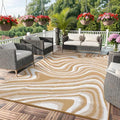 10x20 Large Outdoor Patio Rug Modern Abstarct Plastic Straw Outdoor Rugs Waterproof Foldable UV Resistant Camping Reversible Mats for Deck, Camper, Balcony, Beach, Rv，Brown/Coffee/White by Unknown