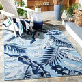 SAFAVIEH Washable Rug Outdoor Cabana Collection - 5'1" Square, Aqua & Navy, Non-Shedding & Easy to Clean, Ideal for Patio, Backyard, Mudroom (CBN452J) by Unknown