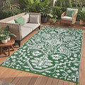 GAOMON 9x12 Waterproof Outdoor Large Rug Reversible Plastic Straw Rug for Patio Camping Indoor Outdoor RV Carpet Mat Stain Outside Large Carpet for Deck Camper Balcony Open-Air, Green White by GAOMON