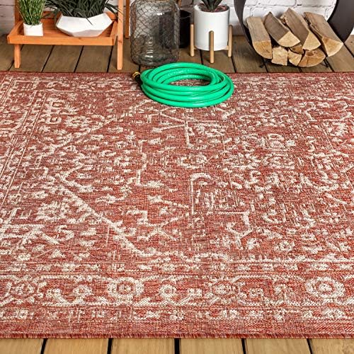 Eyely Filigree Weave Runner Rug 2X10 Blue/Cream, Indoor Outdoor Rug - Image 4