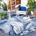 SAFAVIEH Washable Rug Outdoor Cabana Collection - 6'5" Round, Black & Grey, Non-Shedding & Easy to Clean, Ideal for Patio, Backyard, Mudroom (CBN452H) by Unknown