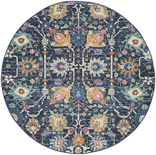 Nourison Home Passion Navy 4' x Round Area Rug - Easy Clean, Non Shedding, Bed Room, Living Room, Dining Room, Kitchen (4' x Round) - Image 2