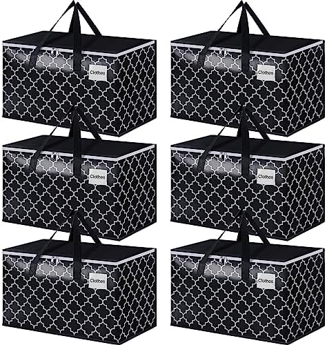 HomeHacks Heavy Duty Moving Bags, 6 Packs, 100L, Black by HomeHacks