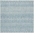 SAFAVIEH Washable Rug Outdoor Courtyard Collection - 6'7" Square, Grey & Teal, Non-Shedding & Easy Cleaning, Ideal for Patio, Backyard, Mudroom (CY8196-37212) by Unknown
