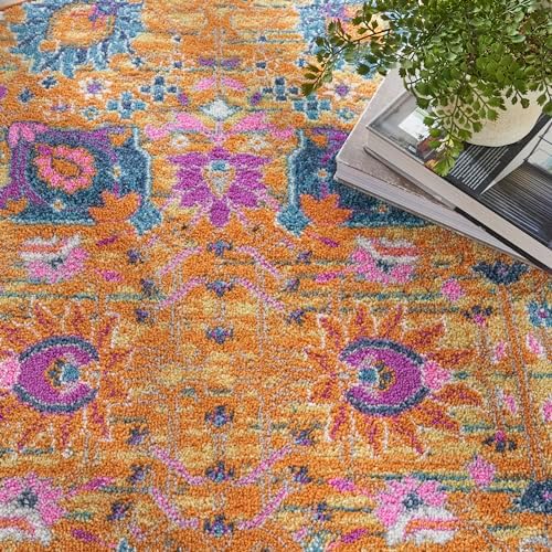 Nourison Home Passion Sunburst 4' x Round Area Rug, Boho, Moroccan, Bed Room, Living Room, Dining Room, Kitchen, Easy Clean, Non Shedding, (4' Round) - Image 4