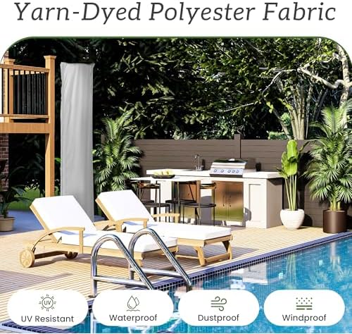 Cantilever Patio Umbrella Cover with Zipper and Rod - Image 3