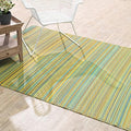 Fab Habitat Outdoor Rug - Waterproof, Fade Resistant, Crease-Free - Premium Recycled Plastic - Striped - Large Patio, Deck, Sunroom, Camping, RV - Cancun - Lemon & Apple Green - 6 x 9 ft by FabHabitat