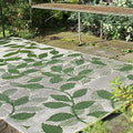 Fab Habitat Outdoor Rug - Waterproof, Fade Resistant, Reversible - Premium Recycled Plastic - Tropical - Porch, Deck, Balcony, Mudroom, Laundry Room, Patio - Bali - Forest Green & Cream - 3 x 5 ft by FabHabitat
