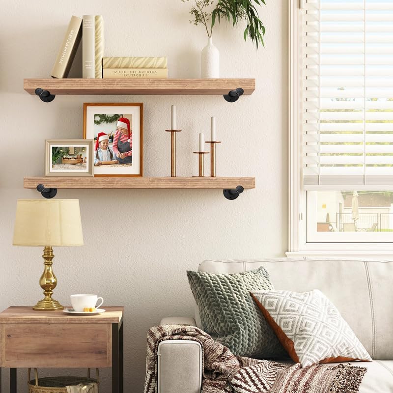 10 Inch Black Industrial Pipe Floating Clothing Rack Wall Mounted, 6 Pack - Image 5