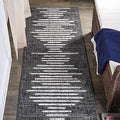 JONATHAN Y Stripe Geometric Indoor Outdoor Runner Rug 2X10 Black/Ivory, Zolak Berber for Backyard, Patio, Porch, Easy-Cleaning, High Traffic, Pet-Friendly, Non-Shedding (SMB124E-210) by JONATHANY