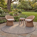 SAFAVIEH Courtyard Collection 9' Round Black/Beige CY8521 Indoor/ -Outdoor Waterproof Easy -Cleaning Patio Backyard Mudroom Area -Rug by Unknown