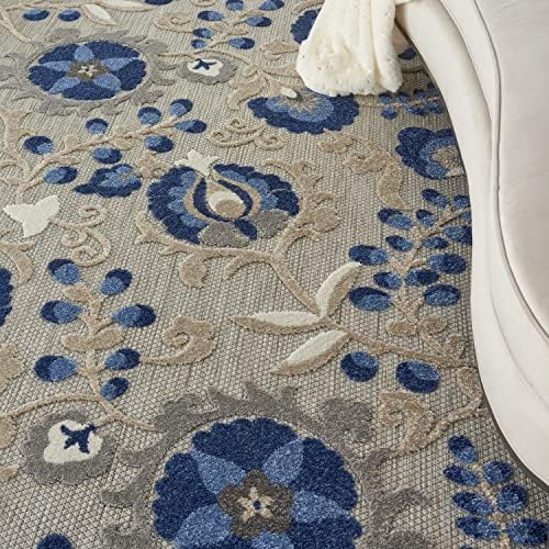 Nourison Home Aloha Natural Blue 5'3" x 7'5" Area Rug - Easy Clean, Non Shedding, Bed Room, Living Room, Dining Room, Kitchen (5' x 8') - Image 5