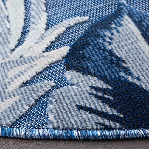 SAFAVIEH Washable Rug Outdoor Cabana Collection - 6'5" Round, Black & Grey, Non-Shedding & Easy to Clean, Ideal for Patio, Backyard, Mudroom (CBN452H) - Image 6