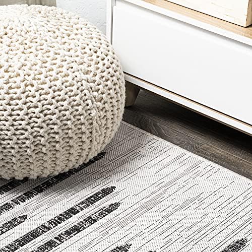JONATHAN Y Stripe Geometric Indoor Outdoor Runner Rug 2X20 Ivory/Black, Zolak Berber for Backyard, Patio, Porch, Easy-Cleaning, High Traffic, Pet-Friendly, Non-Shedding (SMB124D-220) - Image 4