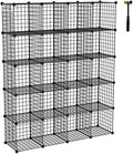 C&AHOME Wire Cube Storage, 20-Cube Organizer Metal, Wire C Grids, Black by CAHOME