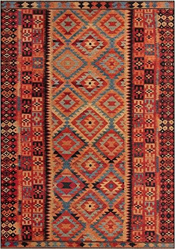 Unique Loom Outdoor Tribal Collection Area Rug - Tortuguero (10' x 14' 1" Rectangle, Multi/ Blue) - Image 3