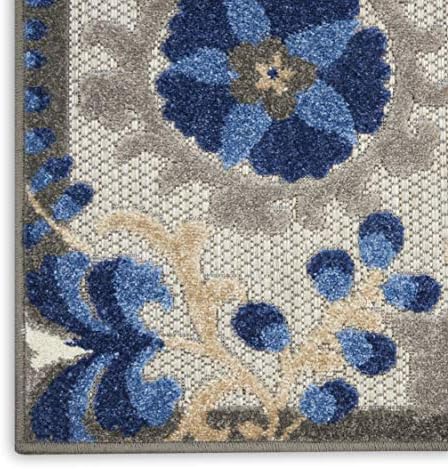 Nourison Home Aloha Natural Blue 2'3" x 10' Area Rug - Easy Clean, Non Shedding, Bed Room, Living Room, Dining Room, Kitchen (10' Runner) - Image 6