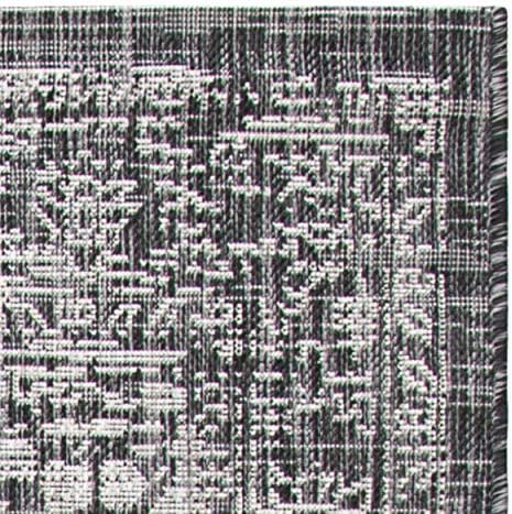 SAFAVIEH Washable Rug Outdoor Courtyard Collection - 5'3" x 7'7", Black & Grey, Non-Shedding & Easy Cleaning, Ideal for Patio, Backyard, Mudroom (CY8720-37612) - Image 6
