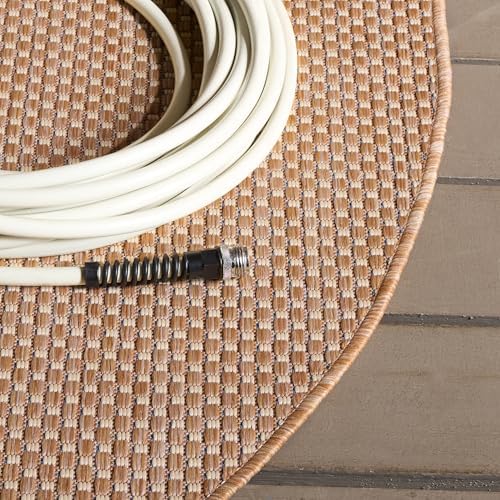 SAFAVIEH Courtyard Collection 7'1" Round Natural/Cream CY8521 Indoor/ Outside Waterproof Easy cleansingPatio Backyard Mudroom Area Mat - Image 4