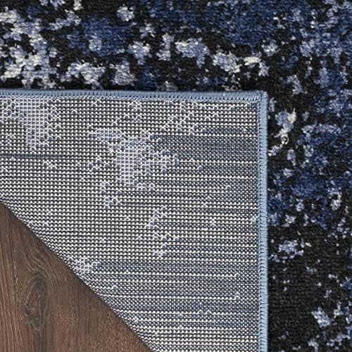 Nourison Passion Light Blue/Black 1'10'' x 2'10'' Area-Rug, Modern, Abstract, Easy-Cleaning, Non Shedding, Bed Room, Living Room, Dining Room, Kitchen, (2' x 3') (Pack of 3) - Image 6