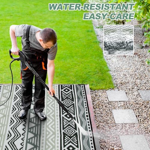 Lahome Outdoor Rug Waterproof, 6x9 Outdoor Plastic Straw Rug for Camping RV - Image 3