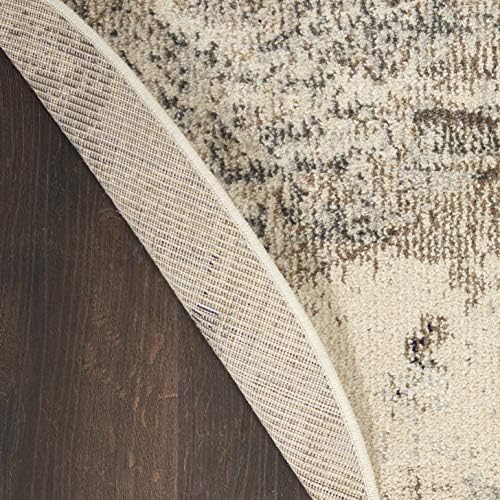 Nourison Home Celestial Ivory Grey 7’10” x Round Area Rug - Easy Clean, Non Shedding, Bed Room, Living Room, Dining Room, Kitchen (8' x Round) - Image 5